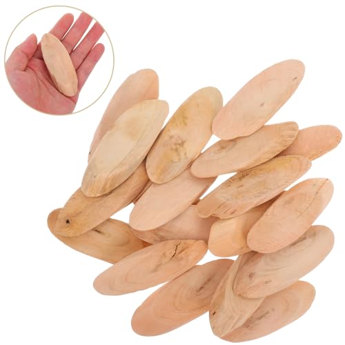 Natural Driftwood Pieces Oval 20 Pcs 3.07X1.06 Inch Rustic Wood Discs for Aquarium Decor DIY Crafts Home Decoration Woodworking Projects