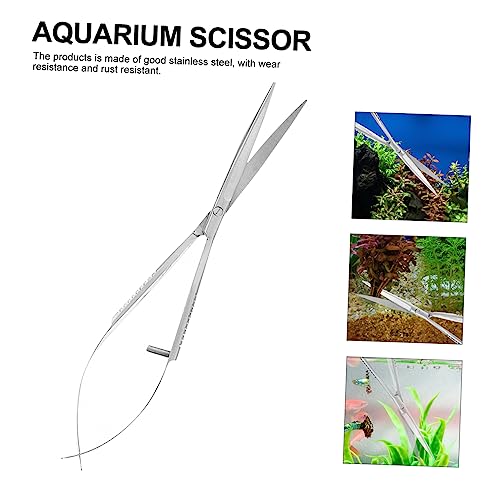 MERRYHAPY Stainless Steel Aquarium Scissors Portable Spring Scissor for Plant Maintenance Ideal for Aquascaping