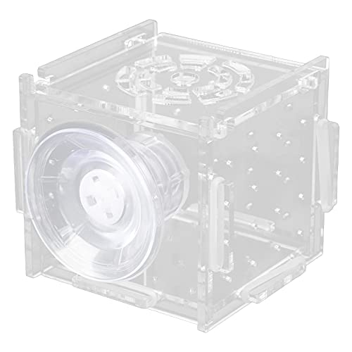 Acrylic Fish Isolation Box Aquarium Hatchery with Feeding Hole for Baby Fish Shrimp Breeding (Single Grid mini 6 * 6*)