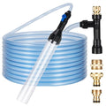 DXOPHIEX Gravel Vacuum for Aquarium Fish Tank Siphon Aquarium Water Changer with Three Metal Faucet Adapter and Long Hose 30 Feet - size: 30FT