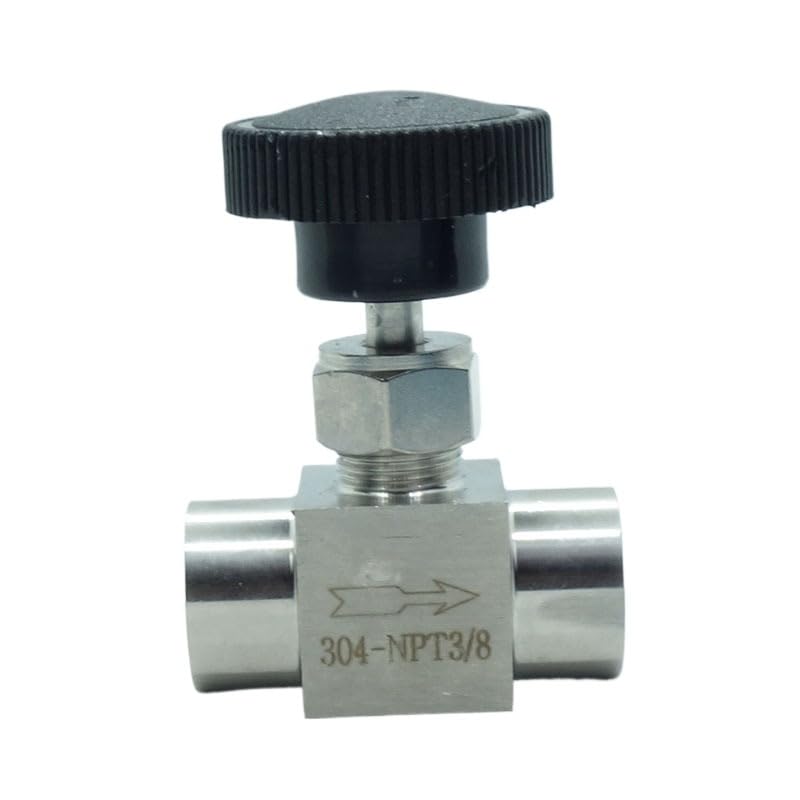 1 Piece Stainless Steel 304 Instrument Gas Needle Valve 3/8" NPT Female x 3/8 NPT Female - size: Straight 3/8" NPT F x F