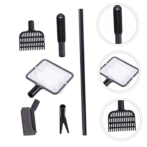 1 Set Fish Tank Vacuum Dryer Cleaner Fish Tank Cleaning Brushes Fishing Net Aquarium Water Aquascaping Tools Kit Fish Tanks Pump Fish Tank Lid for Fish Tank Abs Black/1246