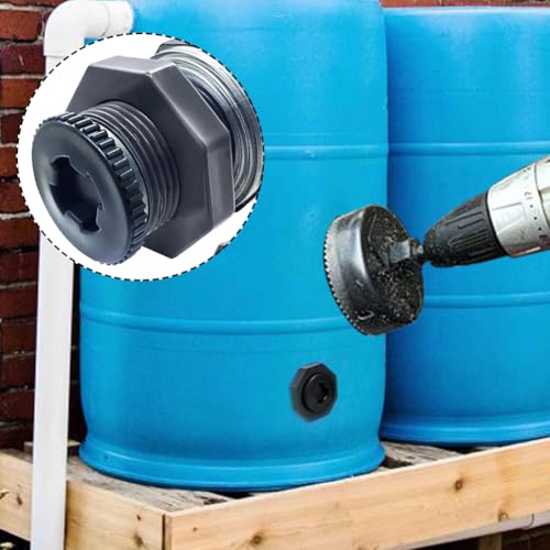 NPT 1/2 Female PVC Heavy-Duty Bulkhead Fitting with Plug, Silicon Seal Gasket Water Tank Connector for 1.5 Inch Hole Saw Rain Barrels, Aquariums 2Pcs (Thickened Version) - size: 1/2 NPT Female