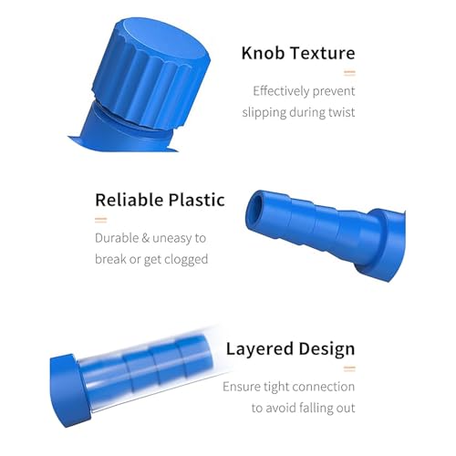 12PCS 3/16 inch ID Aquarium Air Control Valve 4mm Oxygen Tube Blue Single Way Plastic Air Flow Control Regulator Fish Aquarium Air Pump Accessories