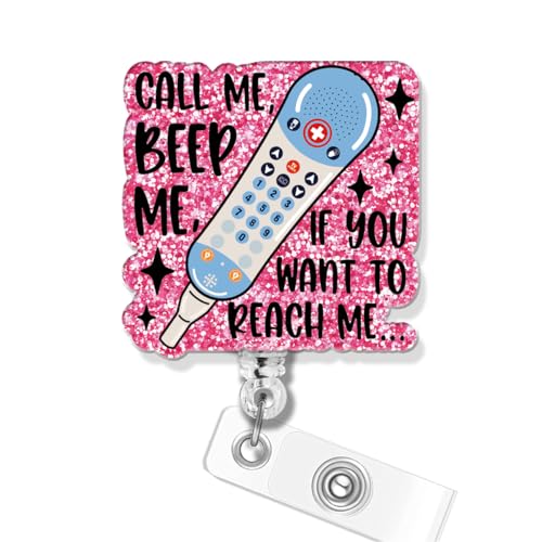 Funny Badges Reel Retractable Clip, Call Me ID Clip Name Tag Card Badge Holder for EER ICU Nurse RN MD Physician Assistant, Nursing Graduation Gifts - color: Call Me