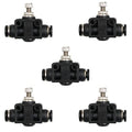 5PCS 1/4” OD Pneumatic Air Flow Control Valve, Union Straight in-Line Speed Controller Fitting 1/4 Inch Tube OD x 1/4 Inch Tube OD - size: 1/4" OD
