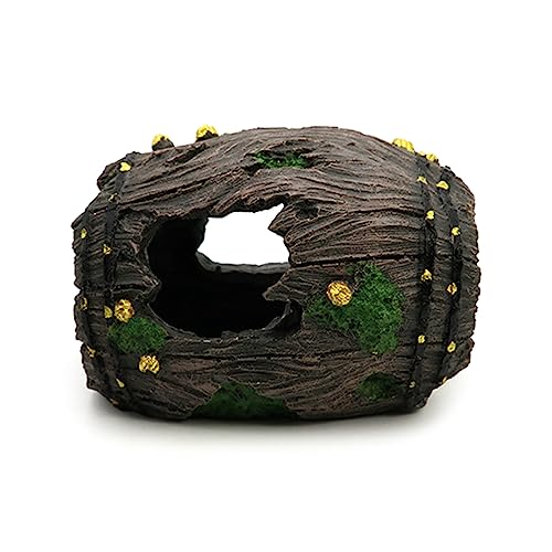 Aquariums Resin Decoration AntiqueBarrel Shelter House Shrimps Fish AquaticHideouts Fishtanks Ornament Scene Landscape - size: Small