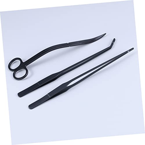 3pcs Fish Tank Water Grass Scissors Set Tweezers Brush Long Handle Easy to Use for Plant Care