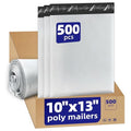 500pcs Poly Mailers 10x13 for Ecommerce Shipping,Online Retail Packaging,Business Mailing,PE Tear Resistant Waterproof Adhesive Self Seal Bag Envelopes,Clothing Package,Large,White - color: White, size: 10" x 13"500pcs