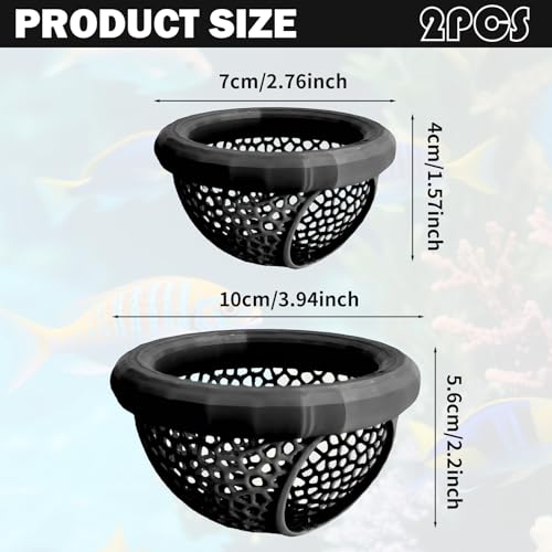2 Pcs Betta Fish Tank Accessories, Betta Hide & Hammock, 3D Printed Aquarium Decorations, Floating Betta Resting Spot, Black