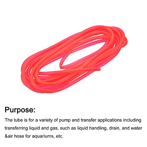 uxcell Aquarium Airline Tubing Hose 5/32" ID 15/64" OD 1Pcs 13.12 Ft Silicone Flexible Airline Tubing for Fish Tank, Terrariums, and Hydroponics, Dark Red - color: Dark Red