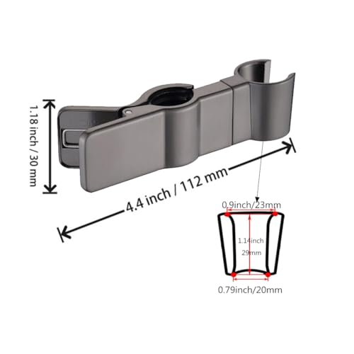 Adjustable Shower Head Holder for Slide Bar,Universal 18-25MM O.D, Rail Head Bracket Holder for Slide Bar Slider Clamp Bathroom Replacement (Gun Grey) - size: Gun grey