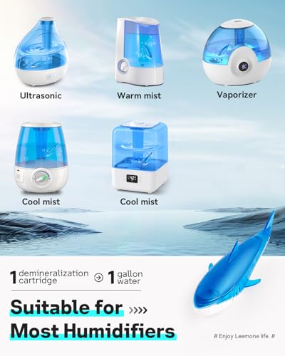 Leemone Humidifier Cleaner Shark, Demineralization Float Shark Compatible with All Humidifier and Fish Tank(6Pack) - color: Fish-6p Blue