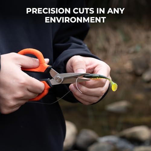 KastKing Paradox 6-inch Fishing Scissors for Braided Fishing Line, Fishing Line Cutters With Stainless Steel Blades and Non-Slip Rubber Handle, Protective Sheath With Built-in Hook Sharpener - style: C: 6" Braid Scissors
