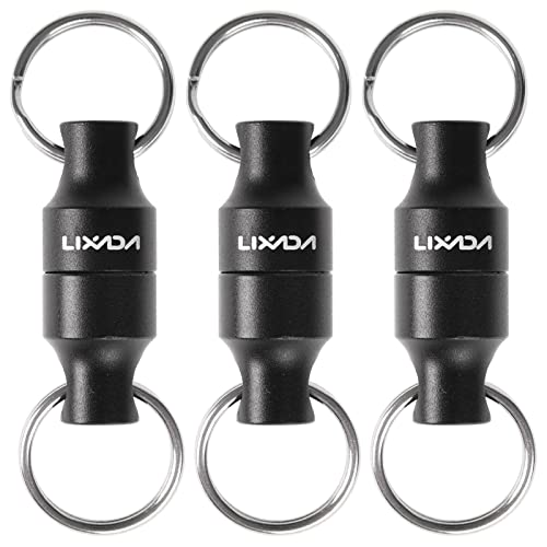 Lixada Magnetic Net Release Holder Fly Fishing Net Retractor Fishing Net Keeper Magnet Clip Landing Net Connector for Fishing Hooks, Lures, Flies, Trout Line - color: Black, style: 3 Connectors