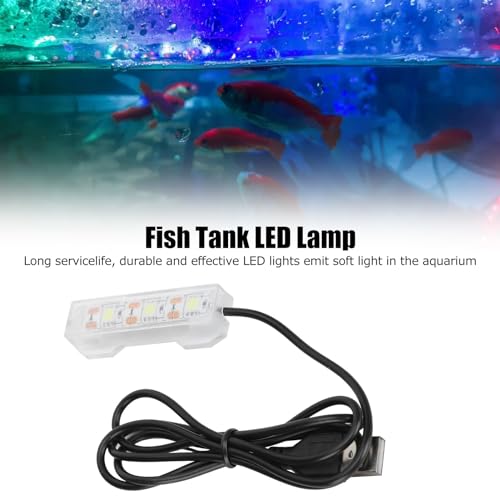 0.66W Aquarium Light, Plastic Aquarium Lamp with 39.4in USB Cable, Multifunctional LED Fish Tank Light, Aquarium Accessories for Freshwater Plants, 2.4x0.8in