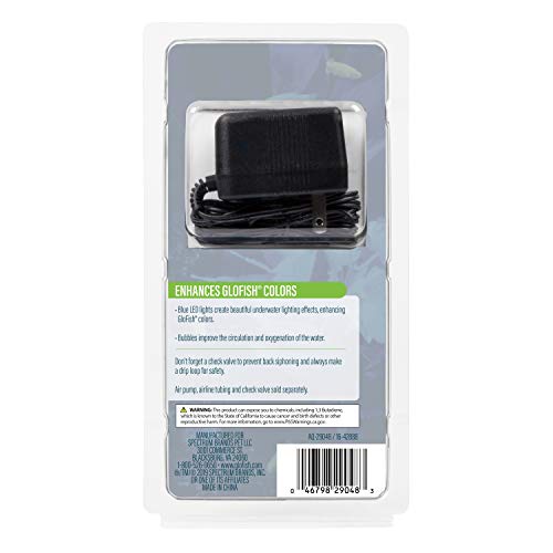GloFish Blue LED Bubbler, Aquarium Lights with Air Stone for Fish Tanks 2.6-Inch x 4-Inch x 0.5-Inch (Pack of 2) - size: 2.6-Inch x 4-Inch x 0.5-Inch (Pack of 2)