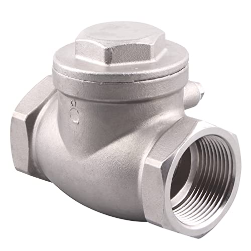 1-1/4 Inch Swing Check Valve - WOG 200 PSI Stainless Steel SS304 CF8M NPT - size: 1.25 Inch, style: Swing