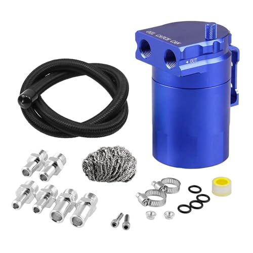 RULLINE Universal 350ml Oil Catch Can Tank 0046 Aluminum Polish Baffled Reservoir Blue - color: Blue, size: Basic version