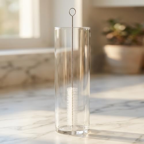 Long Straw Brush Cleaner (10 Pack), Flexible Nylon Tube Cleaning Brushes with 0.4" Bristles, Rust-Proof Stainless Steel Wire Washer for Reusable Tumblers, Sports Bottles & Pipes (10 Inch) - color: White