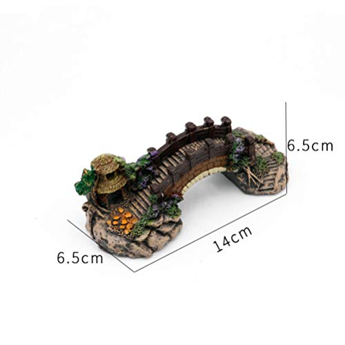 balacoo Fish Tank Bridge Decor Middle Resin Pavilion Ornament for Aquariums Elegant Aquarium Decoration Easy to Clean Safe for Fresh Saltwater Fish Enhance Visual Appeal