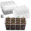 RooTrimmer 40 Pack Reusable 12-Cell Clear Seed Starter Trays - Extra Large Drainage Holes, Easy to Repotted, Clear Transparent Tray for Root Observation, Seed Starting, Fits 1020 Flats and TD377 Trays - color: Clear, size: 12 Cells-40P