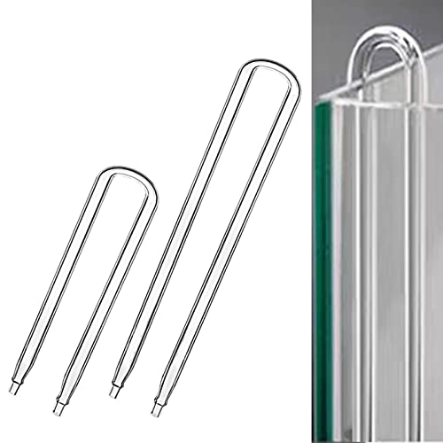 Glass U Shape Tube for Aquarium Air Pump Fish Tank Aquarium CO2 Diffuser Connect Tube 2PCS - size: Glass