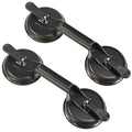 2 Pack Suction Cups Heavy Duty Aluminum Vacuum Plate Handle Glass Holder Hooks to Lift Large Glass/Tile Lifter/Moving Glass/Pad for Lifting/Dent Puller - color: 2 Pack Double Plate-Black