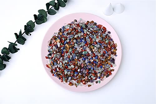 MAIBAOTA Natural 7 Chakra Crystal Quartz Rocks Chips Vase Filler Rocks for Succulent Plant Small Fish Tank Aquarium Gravel Decorative Pebbles Stones(200 gram) - color: Multicolor-7 Chakra, size: 0.45 Pound
