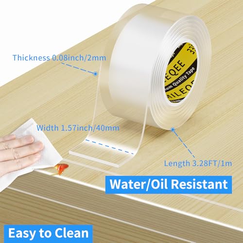 Clear Edge Protector Strip, 1.57in x 3.28FT, Sharp Edge Wrap Cover Tape, Self Adhesive Protective Corner Bumper Guards for Cabinet Door Desk Glass Table Bed Furniture, Kitchen Countertop - size: 1 Pack x 1.57in x 3.28FT