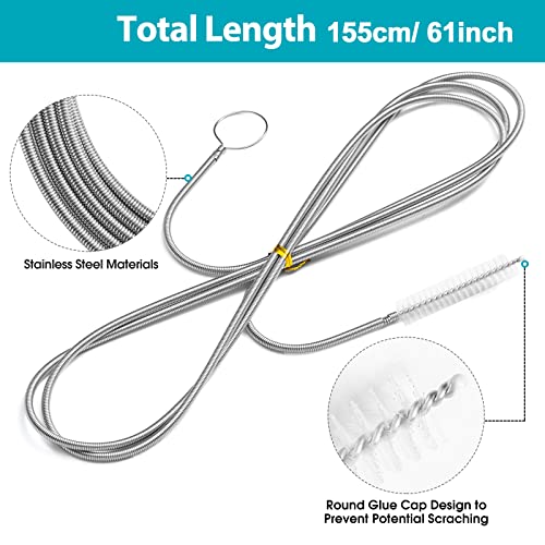 Long Drain Brush Flexible Feeding Tube Brush Slim Cleaning Brush Hose Pipe Brush - style: One Head White Color