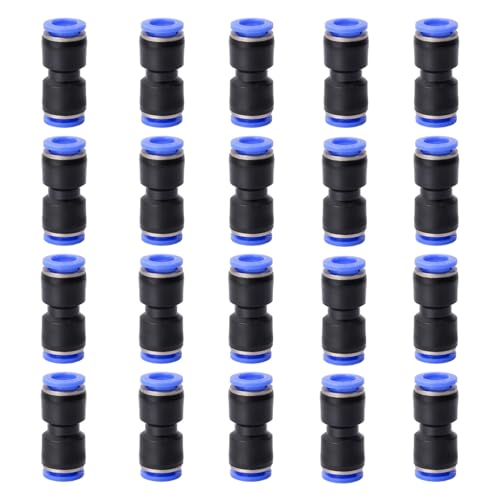 20PCS Straight Push Connectors Quick Release Plastic Push to Connect Fittings 3/8" inch Quick Connect Air Hose Fittings (3/8'', Blue) - size: 3/8'' 20PCS