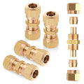 D.O.T Brass Compression Straight Union Fittings, 3/8" Air Compression Union for Nylon Tubings (Pack 4) - color: Redesigned Air Brake Fitting, size: 3/8" Od