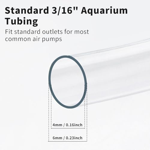 Fish Tank Air Tube, Aquarium Tubing 20 Feet Airline Tubing, Standard 3/16” Air Hose for Fish Tank Air Pump, Hydroponics, Pond