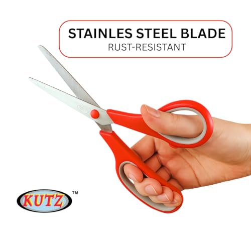 KUTZ 8.5" Comfort-Handle Office Scissors | Large Finger Holes | Extra Sharp Stainless Steel Blades - size: 8.5"