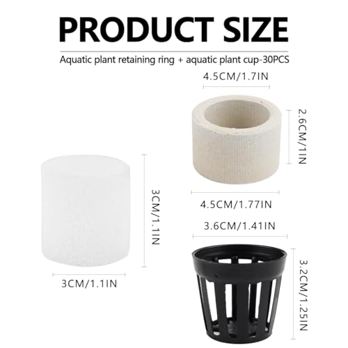 Aquatic Plants Fixed Set 10pcs Aquarium Plant Weights Pot and 10pcs Planting Cup with 10pcs Fixing Cottons Aquarium Accessories (30)