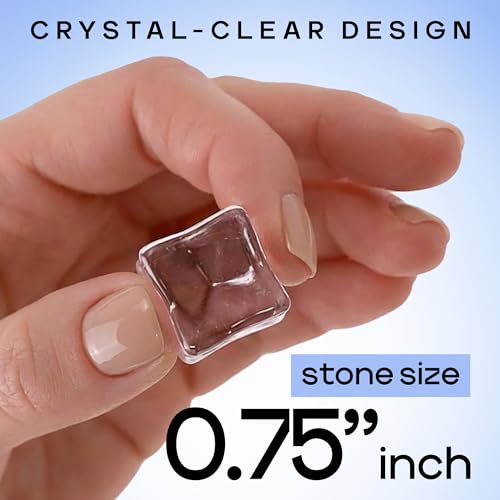 Acrylic Cubes - Gemstones and Crystals - Bag of 39 pcs Vase Filler Jewels for Crafts - Fish Tank Rocks - Sensory Bin Filler Gems for Crafting - Fake Ice Cubes - Clear - color: Clear Cubes