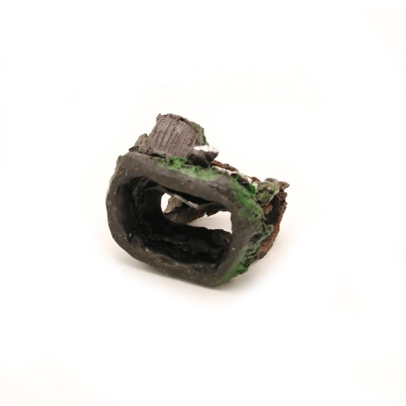 Resin Aquarium Decoration, Hollow Log Barrel with Starfish, 5.5 x 4.5 x 5 cm, Fish Tank Ornament