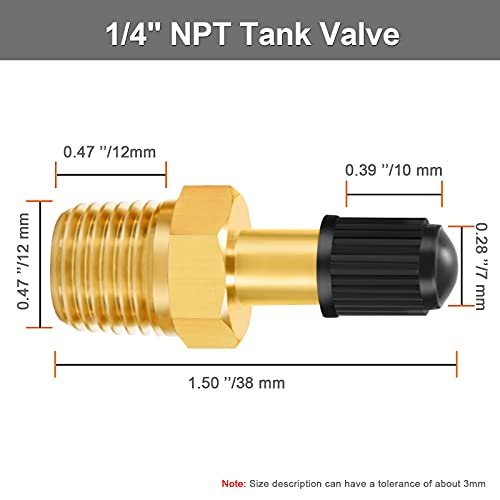 GODESON 1/4" NPT Tank Valve, Anti-Corrosion Brass Schrader Valve with 1/4" Male NPT,Using with Air Compressor Tanks(Pack of 4) - style: 1/4"NPT
