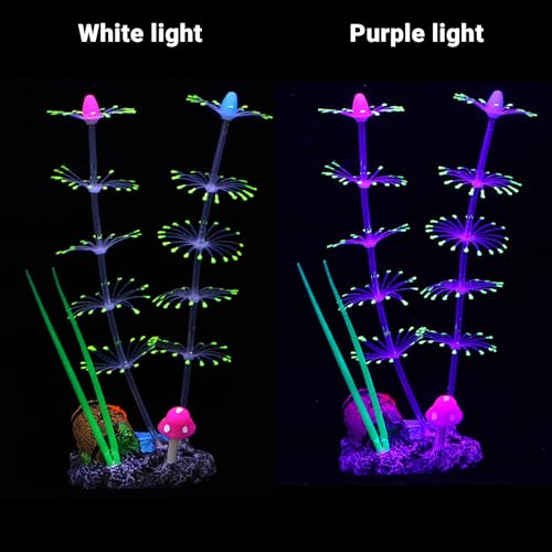 Soft Silicone long Coral Decor with Dynamic Swaying Motion, Weighted Base Aquarium Ornament for Lifelike Reef Aesthetic in Freshwater Saltwater Fish Tank, Safe Shelter for Invertebrates (Yellow) - color: Yellow