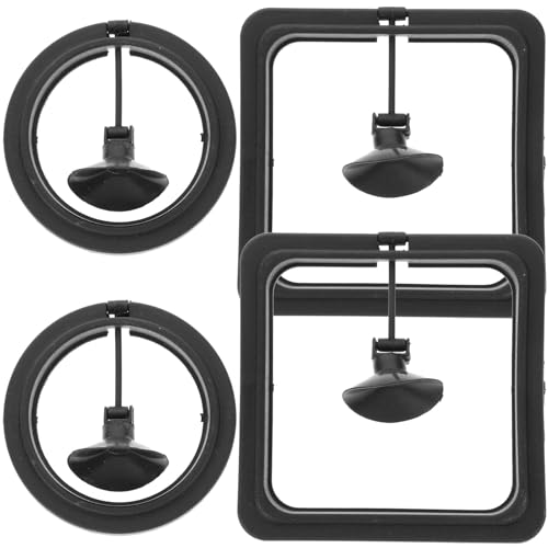 Milisten 4pcs Aquarium Feeder Rings Set, Reusable Black Plastic Fish Feeding Circles, Portable Floating Fish Food Dispenser for Tropical and Freshwater Tanks