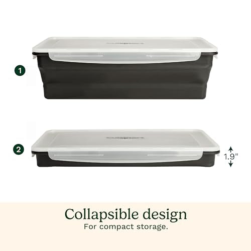 Cuisinart XL Collapsible Marinating Container, Large Capacity Grill Accessories Perfect for BBQs and Tailgates, Marinade and Brining Prep, Collapsible Silicone for Easy Storage (Pack of 4) - size: (Pack of 4)