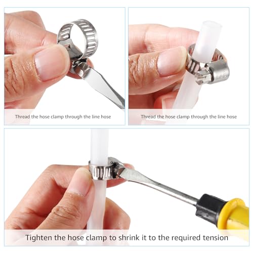 MRbrew Worm Gear Hose Clamps, 25 Pack Stainless Steel Hose Clamps for Home Brewing Beer Line Hose Clamps Gas Tubing Clamps 6-12mm (1/4-1/2 inch,3/8 inch, 5/16 inch) - color: All Stainless Steel, size: 25 Pcs Clamping Range: 6-12mm
