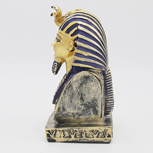 Aquarium Egyptian Pharaoh Fish Tank Decorations Ancient Egypt Reptile Turtle Lizard Spider Tanks Terrarium Décor Ornament Pet Gold - color: Bust of Pharaoh