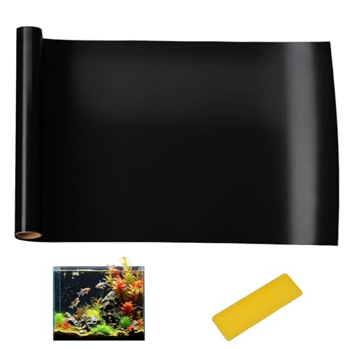 Black Aquarium Background Sticker, electrostatic adsorption Type—no Glue Required, Leaves no Residue, Easy to Install, and Reusable. Fish Tank Poster Decoration (39 x 17.7 inches) - size: 39 x 17.7 inches