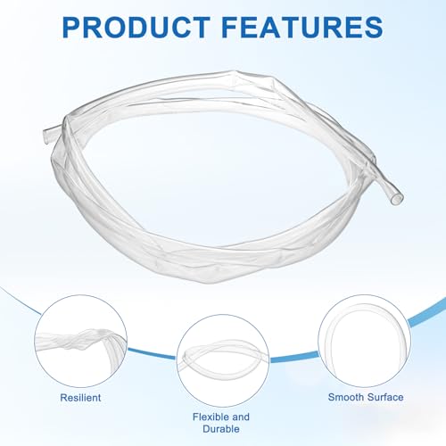 M METERXITY Vinyl Tubing 12mm ID x 14mm OD 10ft Flexible Plastic Tube with 2 Hose Ties, Lightweight Hybrid PVC Hose for Water Gardening/Airline/Aquarium Tubing [Clear] - size: 12mm ID x 10ft