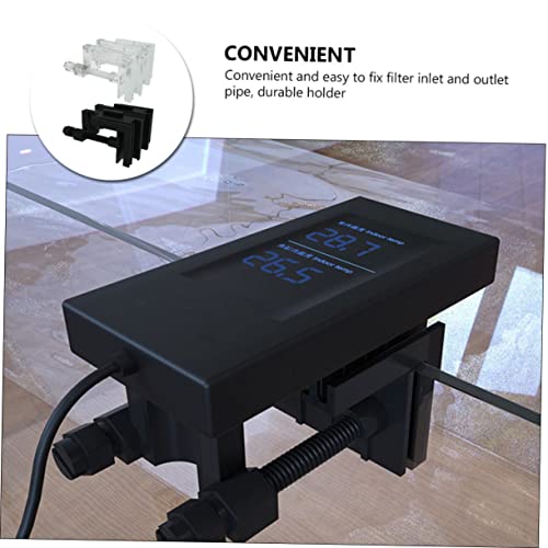 NUOBESTY 2pcs Acrylic Fish Tank Hose Holder Clip Water Filter Mounting Bracket Lightweight Multi-function Clips for Aquarium Inlet Outlet