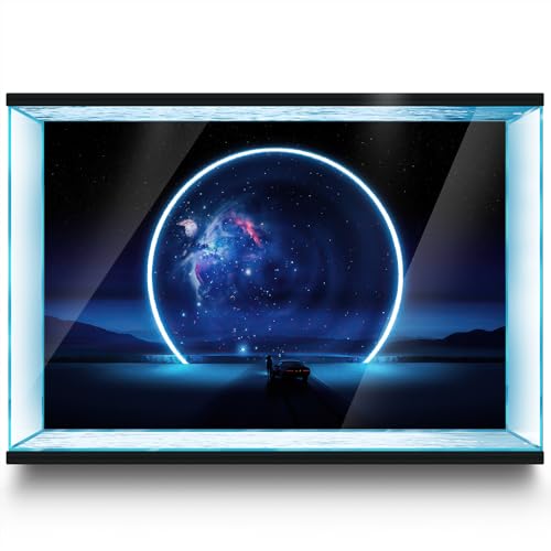 Aquarium Background Stickers - Black Hole Space - Fish Tank Reptile Terrarium Decor Poster (100 x 50 cm / (39.3 x 19.6 inches)) - size: 100 x 50 cm / (39.3 x 19.6 inches)