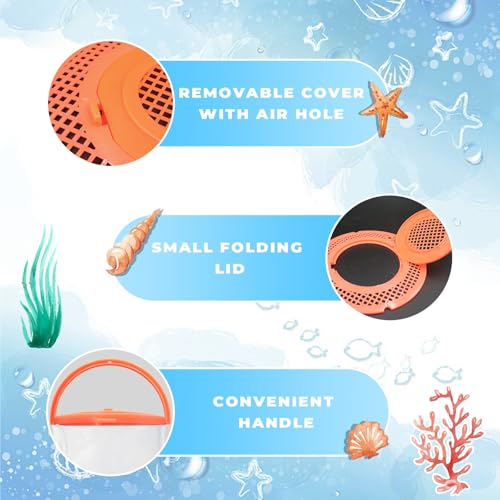 Foldable Small Aquarium, Portable Fish Tank, Fish Transport Container, Plasitc Fish Bowl, Beginner Tank, Great Concept for Catching and Release Critters, Beach, Pool and Lake - color: Red, size: Small