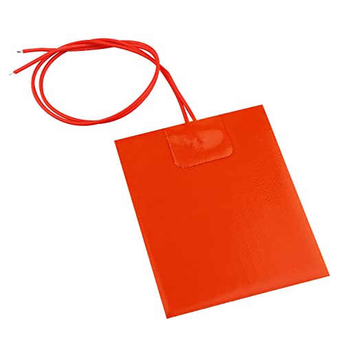 DERNORD 4PCS 12V 25W Silicone Heating Pad Rubber Flexible Heater Mat 80mm X 100mm - size: 12V 25W